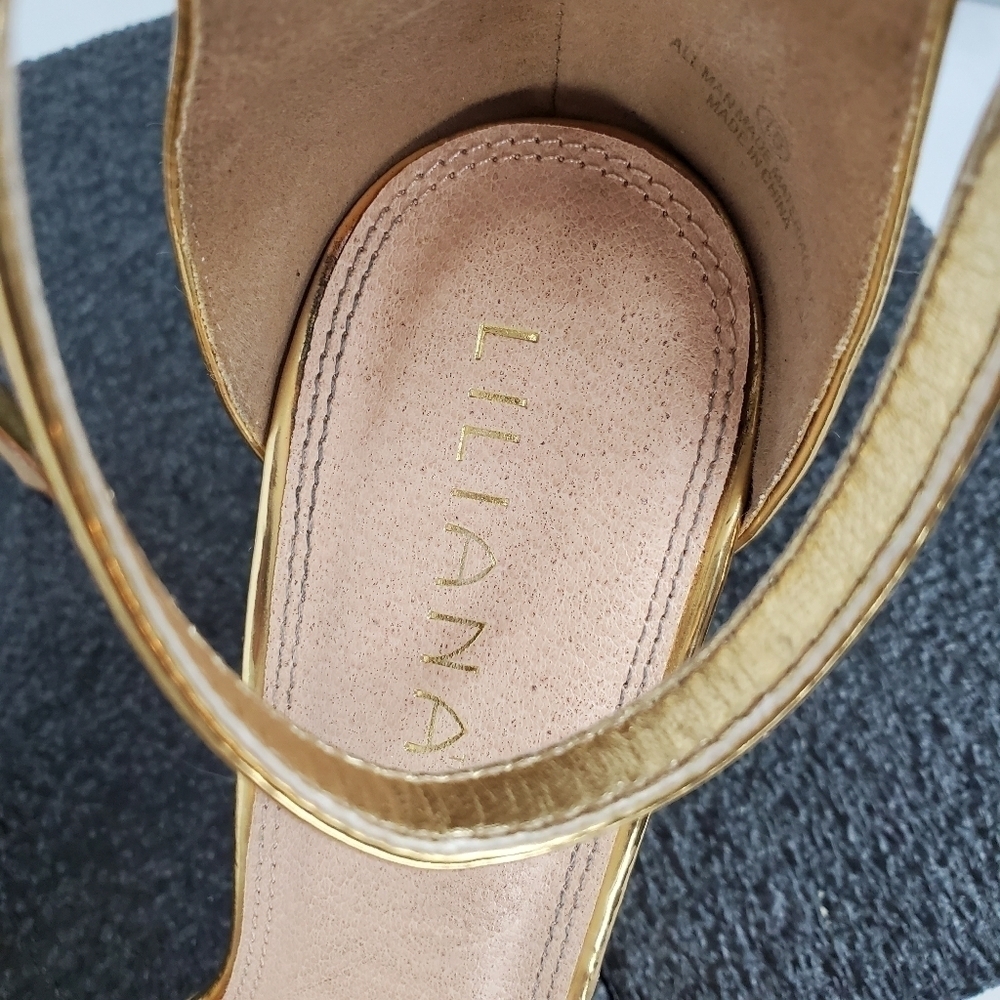 Liliana Metallic Gold Ankle-Strap Stiletto Heels - Picture 3 of 13